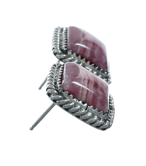 Genuine Sterling Silver Rhodochrosite Bead Post Earrings X11054